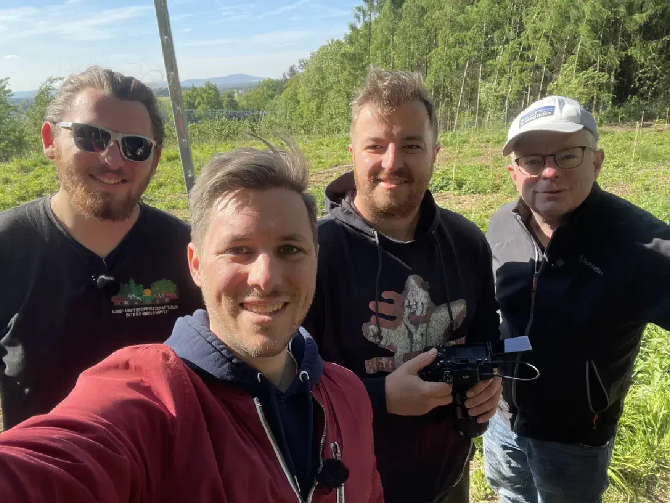 Die Crew für den Tag: Noah und Patrick Niedermayer, Michael Schindler und Jörn Paessler