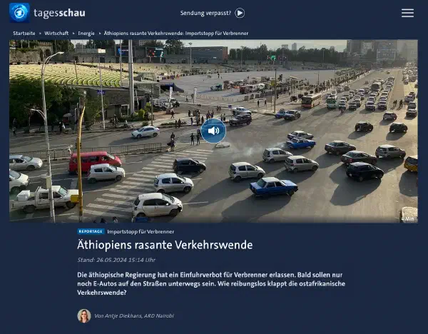 Screenshot des Tagesschau-Beitrags