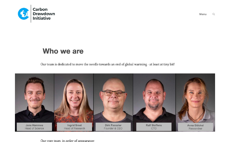 Das Team der Carbon Drawdown Initiative